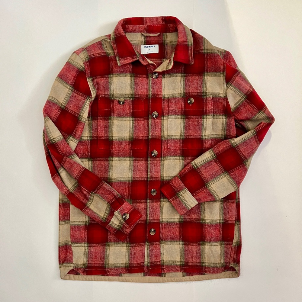 Men’s Old Navy Red Plaid Shacket